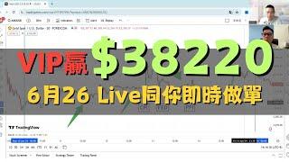 【星期一贏錢攻略】VIP贏$38220 6月26日同你即時做單