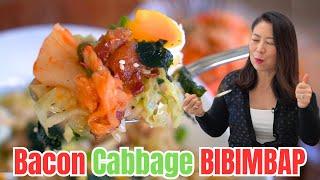 Cabbage Bacon Egg Bibimbap Recipe: EASY & DELICIOUS Rice Bowl Recipe 베이컨 양배추 덮밥