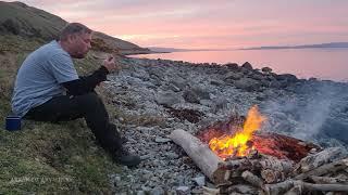 Shore camp along the Arran Coastal Way near Sannox. Isle of Arran #leavenotrace #wildcamping