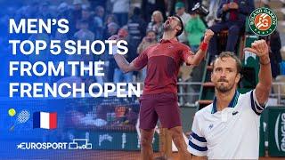 Men's Top 5 Shots From The French Open   | Djokovic, Medvedev, Ruud & MORE 