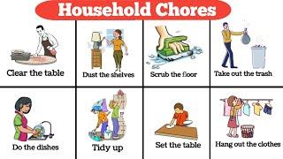 25+ Household Chores | Household Chores in English | Household vocabulary |