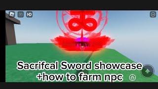Sacrifcal sword showcase + how to farm npc | Killstreak sword fighting beta