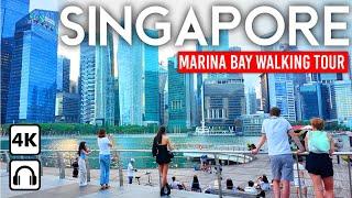 SINGAPORE  4K Walking Tour Marina Bay Sands & Downtown 2024