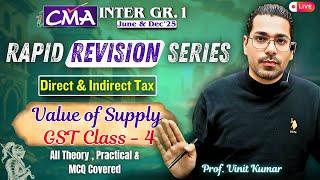 CMA Inter June & Dec'25 |Dt & IDT | Revision | Value of Supply GST Class - 4 | Prof. Vinit Kumar