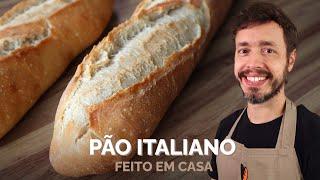 PÃO ITALIANO - Receita fácil utilizando biga e dois métodos de forno: assadeira ou pedra refratária