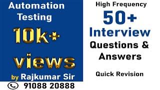 Quick Revision 50+  Automation Testing Interview Questions and Answers