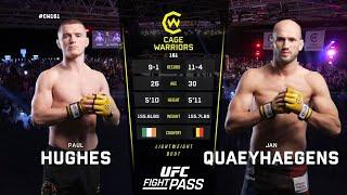 Cage Warriors 161: Paul Hughes vs Jan Quaeyhaegens | October 14th, 2023.