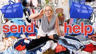 clean out my closet STORAGE with me! (MASSIVE fall & winter clothes purge)