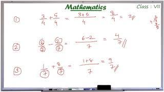 Class 7 Mathematics | Addition of fractions