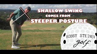 SHALLOW YOUR SWING BY STEEPENING YOUR POSTURE, BY BOBBY STEINER