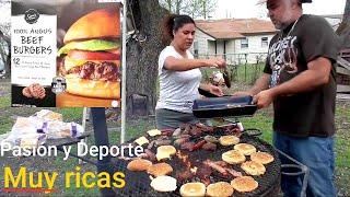 ASAMOS RICAS HAMBURGUEZAS ANGUS CON LEÑA DE MESQUITE 🪵