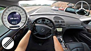 Mercedes-Benz E-Class E500 W211 TOP SPEED DRIVE ON GERMAN AUTOBAHN 