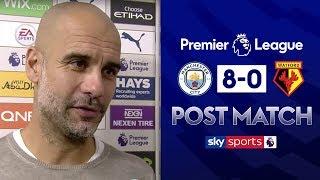 Pep Guardiola reacts to Manchester City's 8-0 win over Watford | Post Match