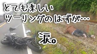 【  ＃バイク事故  】楽しいツーリング中に廃車コースなプリウスミサイル喰らいました・・・第3者視点ver【女子ライダー】