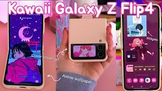 Samsung Galaxy Z Flip 4 Customization  | Aesthetic & Cute Setup (Pink & Purple Theme) 