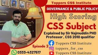 High Scoring CSS Subject | Governance & Public Policy | by CSS 2010 qualifier