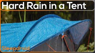 ► Hard Rain on a Tent (No Thunder) | Rain Sounds for Sleeping | Rain ASMR