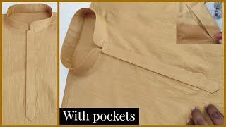 How to Sew a kurta | full video with side pockets || perfect kurta stitching with attache pockets ||