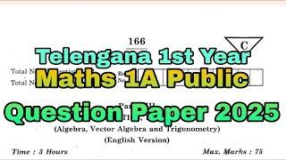 Inter 1st Year Maths 1A Public Question Paper 2025 TS|Inter 2nd Maths 1A Important Questions 2025 TS