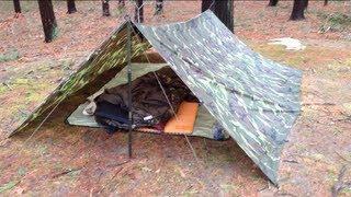 Split Wood Fire in the Rain - Overnight Camping