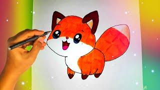 Как просто рисовать ЛИСУ? How to draw a Fox