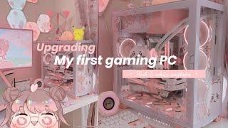 my first PC build upgrade  pink & white aesthetic ️ unbuilding + rebuilding + mod RTX 3080