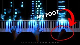 playing “Pirates of the Caribbean” on the piano with my FOOT