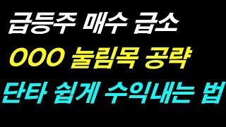 급등주 매수 급소 OOO 눌림목 공략. 단타 매매 쉽게 수익내는 법