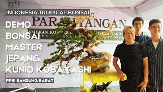 Demo bonsai Grandmaster bonsai Kunio kobayashi dari jepang di pamnas bandung