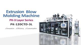 PARKER PK-120CTD3L 3 Layer Double Station Double Head Co-Extrusion Blow Molding Machine for 5/10L