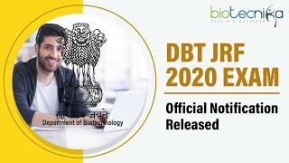 DBT JRF 2020 Exam Official Notification Released