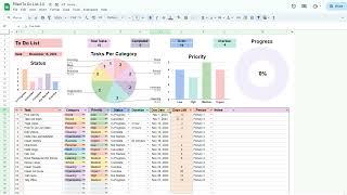 To-do List Spreadsheet Template for Google Sheets and Excel