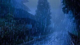 Heavy Rain and Thunder Sounds for Sleeping - Heals Insomnia with Rainstorm on Forest Road at Night