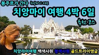 치앙마이 여행 4박 6일 추천코스/치앙라이 백색사원 청색사원 골드 트라이앵클 봉주르가 간다~ 치앙마이 2편