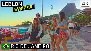 Walking in Leblon  from Dias Ferreira Street to the Beach  | Rio de Janeiro, Brazil |【4K】2021