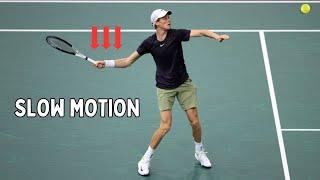 Jannik Sinner Forehand Slow Motion [Analysis] #rolandgarros