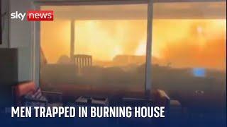 Man films flames surrounding his home in Los Angeles