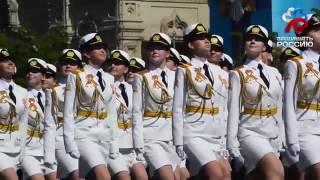 Парад ПОБЕДЫ Российские и китайские  девушки на параде