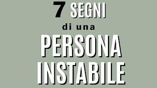 5 segni di una persona instabile