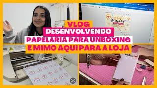 Vlog: produzindo papelaria de unboxing e mimos para a papelaria | rotina da noite incomum