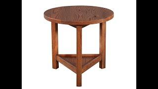 CE-3360 Round Natural Oak Side Table by Ellen Degeneres Forge Side Table