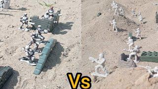 Army men: black army vs white army big fight' cross the border(plastic army men #stopmotion #am )