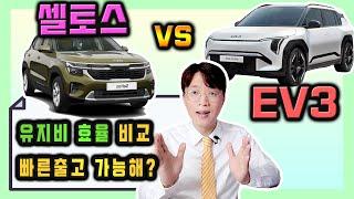 EV3 장기렌트 vs 셀토스 장기렌트카 年 2만km 주행시 유불리는?