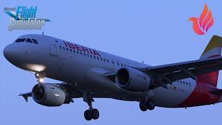 MSFS | Fenix A320 | Iberia A320 Landing in Madrid + CRT Mod