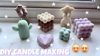 CANDLE MAKING FOR BEGINNERS | USING SOY WAX, BUBBLE CANDLE MOULDS, FEMALE BODY CANDLES & MORE!!