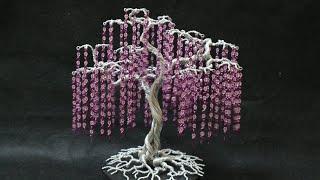 LEARN TO MAKE A WISTERIA  BONSAI WIRE TREE  | BEADS | WEEPING WILLOW |