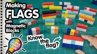 Creative Pixel World Flags with Magnetic Blocks