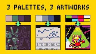 Testing out 3 brand new pixel art palettes!