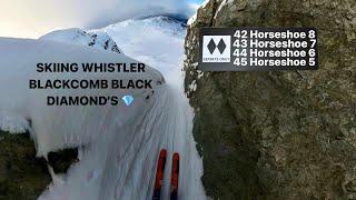 SKIING WHISTLER BLACKCOMB BLACK DIAMOND'S VIA POV - Horseshoe 8-5