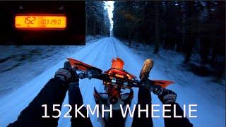 Ktm Exc 450 - 152 kmh Wheelie | Winter wheelie 5